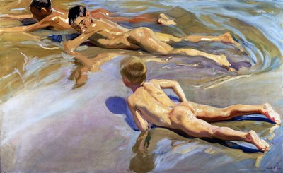 子供たちの浜辺、1910 作： Joaquín Sorolla